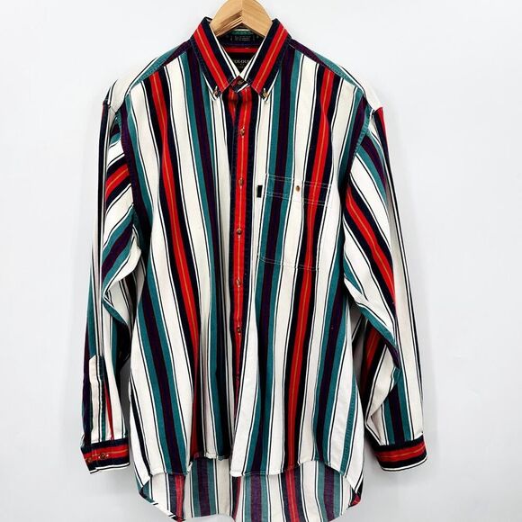 Colours by Alexander Julian Vintage Button Down Shirt Mens Medium 100% Cotton - Picture 1 of 11